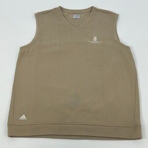 Adidas Sweater Vest Men's XL Tan V Neck The Ritz Carlton Golf Club Dove Mountain